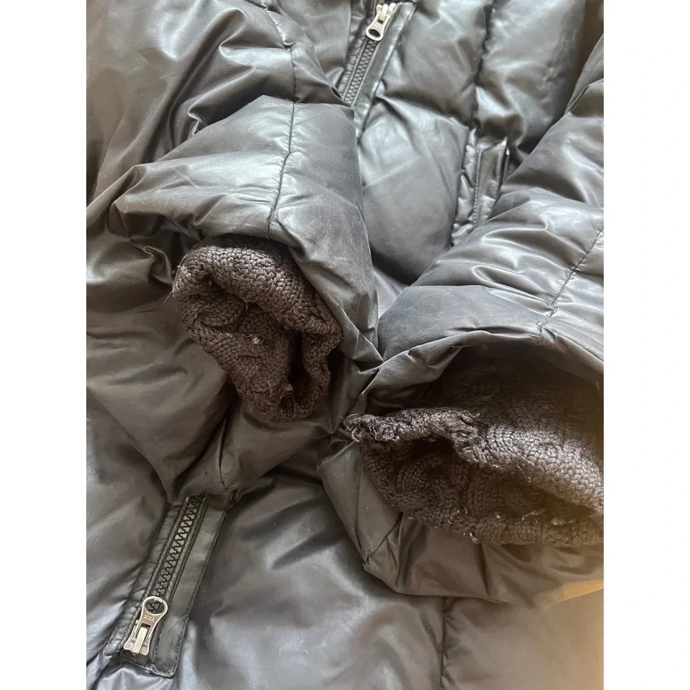 Mackage Black Puffer Coat Fur Hood Zip Front Pockets Warm Winter Womens Medium - Picture 7 of 13